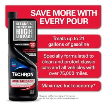 Chevron Techron High Mileage Fuel System Cleaner, 12 oz, Pack of 1