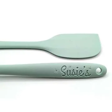 Customizable Silicone Spatula - Personalized Kitchen Tool for Unique Cooks - Heat-Resistant, Non-Stick, and Ergonomic - Your Name Embossed - Perfect Gift Idea (Mint Green)