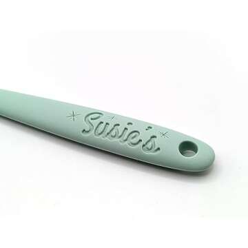 Customizable Silicone Spatula - Personalized Kitchen Tool for Unique Cooks - Heat-Resistant, Non-Stick, and Ergonomic - Your Name Embossed - Perfect Gift Idea (Mint Green)
