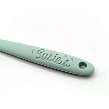 Customizable Silicone Spatula - Personalized Kitchen Tool for Unique Cooks - Heat-Resistant, Non-Stick, and Ergonomic - Your Name Embossed - Perfect Gift Idea (Mint Green)