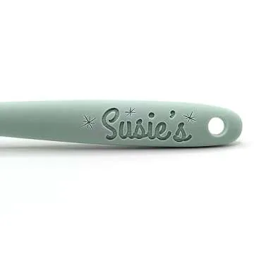 Customizable Silicone Spatula - Personalized Kitchen Tool for Unique Cooks - Heat-Resistant, Non-Stick, and Ergonomic - Your Name Embossed - Perfect Gift Idea (Mint Green)