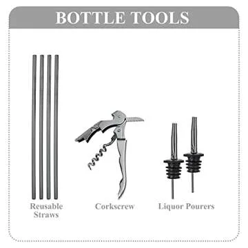 VG Cocktail Shaker Set with Acrylic Stand | 15 Pieces Mixology Bartender Kit | Bar Tools Set with All Bar Accessories for Dink Mixing, Beginers Home Bartending