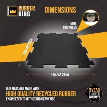 Rubber King Interlocking Tiles - Eco-Friendly Gym Flooring
