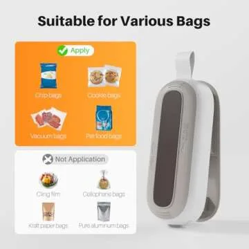 ODSD Bag Sealer, 2 in 1 Mini Bag Sealer Heat Seal and Cutter with Lanyard, Portable Handheld Chip Bag Sealer Heat Sealer for Snacks Candies Plastic Bag Food Storage (Batteries Included)