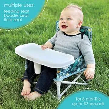Summer by Bright Starts Pop 'N Sit Portable Booster Chair - 6 Mos to 3 Yrs, Easy Clean, Compact Trav...