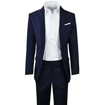 Stylish Navy Boys' Slim Fit Suit - Perfect for Occasions!