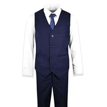 Black n Bianco Signature Boys' Slim Fit Suit in Navy Size 2