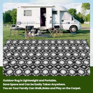 Stylish ROMROL Outdoor Rug - Durable & Easy to Clean