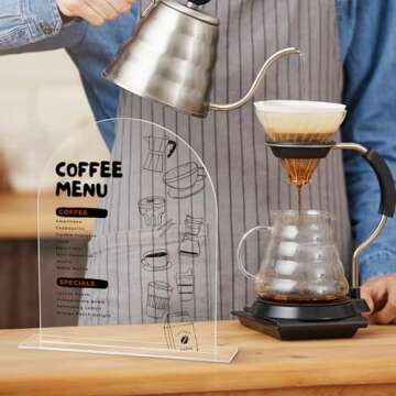 UNIQOOO 10 Pack Acrylic 8x10 Clear Arch Table Sign for Wedding with Holders, 1/8 in Thick, DIY Blank...