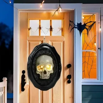 WONDER GARDEN Halloween Skulls Heads - Skulls Halloween Decor - Hanging Halloween Wall Art with Glow...