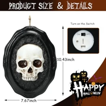 WONDER GARDEN Halloween Skull Decor with Glowing Eyes