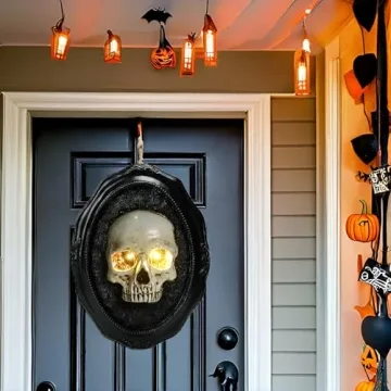 WONDER GARDEN Halloween Skull Decor with Glowing Eyes