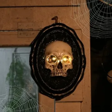 WONDER GARDEN Halloween Skull Decor with Glowing Eyes
