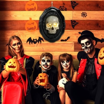 WONDER GARDEN Halloween Skull Decor with Glowing Eyes