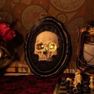 WONDER GARDEN Halloween Skull Decor with Glowing Eyes