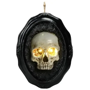 WONDER GARDEN Halloween Skull Decor with Glowing Eyes