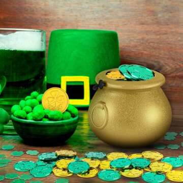 156 Piece St Patricks Day Decorations Set with Cauldrons