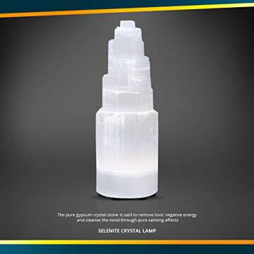 Himalayan Glow A1050 20cm Large Selenite Crystal Lamp, White