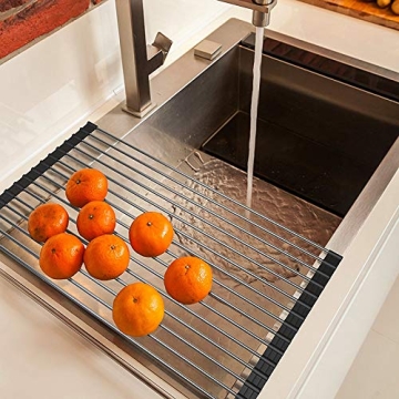 AHYUAN Roll Up Dish Drying Rack for Kitchen Ease