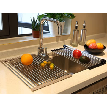 AHYUAN Roll Up Dish Drying Rack for Kitchen Ease