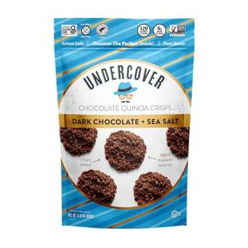 Undercover Chocolate Quinoa Crisps - Dark Chocolate + Sea Salt Quinoa Crisps | 7-Pack, 3oz Bags of M...