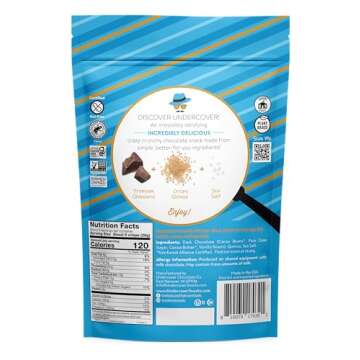 Undercover Chocolate Quinoa Crisps - Dark Chocolate + Sea Salt Quinoa Crisps | 7-Pack, 3oz Bags of Mini Crisps | Gluten Free, Nut-Free, Allergen Friendly, Kosher, Plant-Based