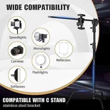 LOMTAP C Stand Light Stand - 10.8ft Heavy Duty Photography Kit
