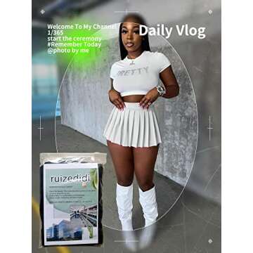 Mini Pleated Skirts for Women Sexy, Mini Skirt with Slit, Womens Girl Y2k Short Cargo Skirt, Skater A-line Pleated Skirt White L