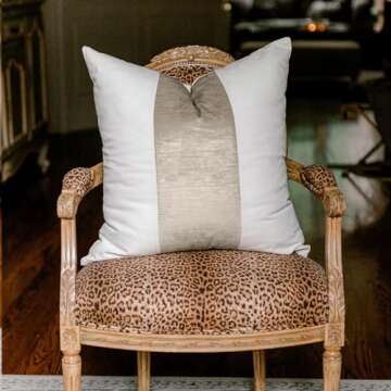 EVERGRACE x Kinsey Walsh Signature Velvet Panel Cotton Pillow Covers Set of 2, Decorative Pillow Covers 22"x22" for Couch, Square Cushion Cases for Sofa Bedroom Living Room, Sand Dune