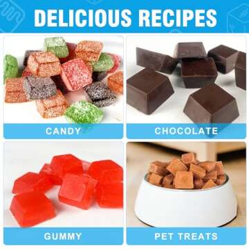 Mini Square-Terrace Silicone Chocolate Molds 50 Cavities - Walfos Non Stick Silicone Candy Molds, Silicone Molds for Chocolate, Candy, Gummy, Jelly, Ice Cubes, Food Grade & Dishwasher Safe, 2 Packs