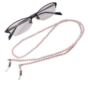 Sundysh Pearl Eyeglass Chain, Pink Crystal Beaded Glasses Strap Lanyard Holder for Sunglass Women Gi...