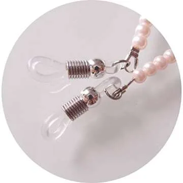 Sundysh Pearl Eyeglass Chain, Pink Crystal Beaded Glasses Strap Lanyard Holder for Sunglass Women Girl