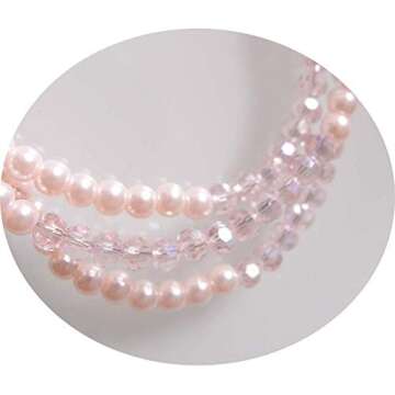 Sundysh Pearl Eyeglass Chain, Pink Crystal Beaded Glasses Strap Lanyard Holder for Sunglass Women Girl