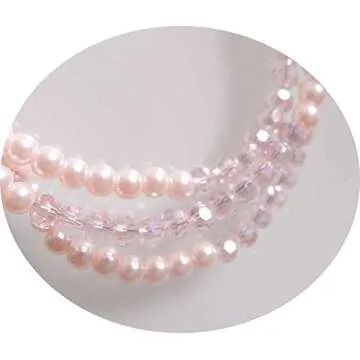 Sundysh Pearl Eyeglass Chain, Pink Crystal Beaded Glasses Strap Lanyard Holder for Sunglass Women Girl