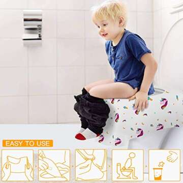 PaperKiddo Unicorn Disposable Toilet Seat Covers - Travel Friendly