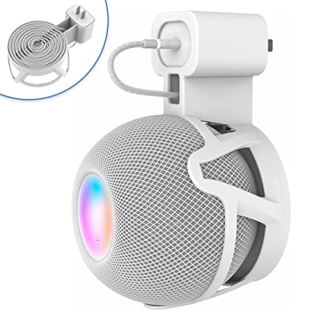 CUHIOY Wall Mount Holder for Homepod Mini, Plug Mount with Cord Management, No Messy Wires or Screws...