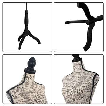 Female Mannequin Torso with Stand Dress Form Adjustable Display Manikin Body