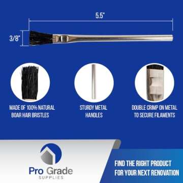 Pro Grade - Acid Brushes - 36 Count 3/8 Inch Boar Hair Acid Flux Brushes