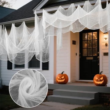 Halloween White Creepy Cloth Black 500x40inch Spooky Halloween Decorations Outdoor Indoor