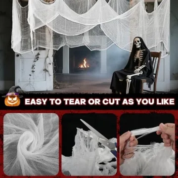 Halloween White Creepy Cloth for Spooky Decor 500x40inch