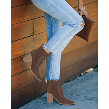 Juliet Holy Women’s Pointed Toe Block Heel Ankle Boots