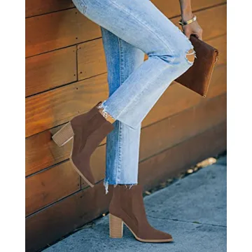 Juliet Holy Women’s Pointed Toe Block Heel Ankle Boots