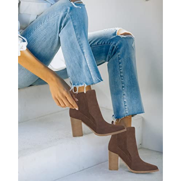 Juliet Holy Women’s Pointed Toe Block Heel Ankle Boots