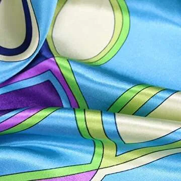 K-Elewon 35" Large Square Fashion Scarves 2 PCS Women's Satin Silk Feeling Hair Wrapping Scarfs Night Sleeping Headscarf (Z21)