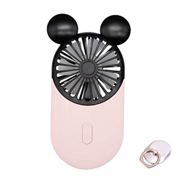 DecoLife Cute Personal Mini Fan - Portable USB Handheld with LED Light