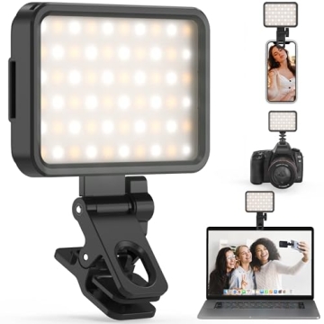 Selfie Light, 84 LED Phone Light with Adjustable 3 Light Modes, Rechargeable Phone Light Clip, for i...