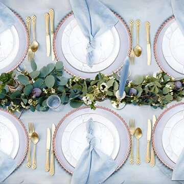 DaCakeWS Rose Gold Bead Acrylic Charger Plates 13", Set 10PCS Acrylic Round Table Charger Plates Decoration Dinner,Wedding,Party,Event(Acrylic Round Rose Gold10)