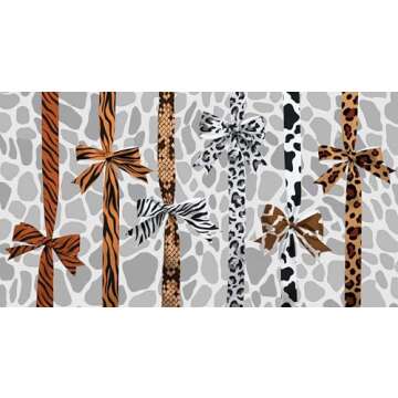 YKW Animal Print Ribbon Set - 24 Yards, 8 Stunning Designs