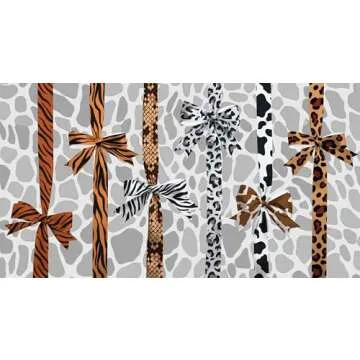 YKW Animal Print Ribbon Set - 24 Yards, 8 Stunning Designs