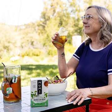 Numi Organic Moroccan Mint Tea, 18 Tea Bags (Pack of 3), Refreshing Nana Mint, Caffeine Free Herbal Tea (Packaging May Vary)